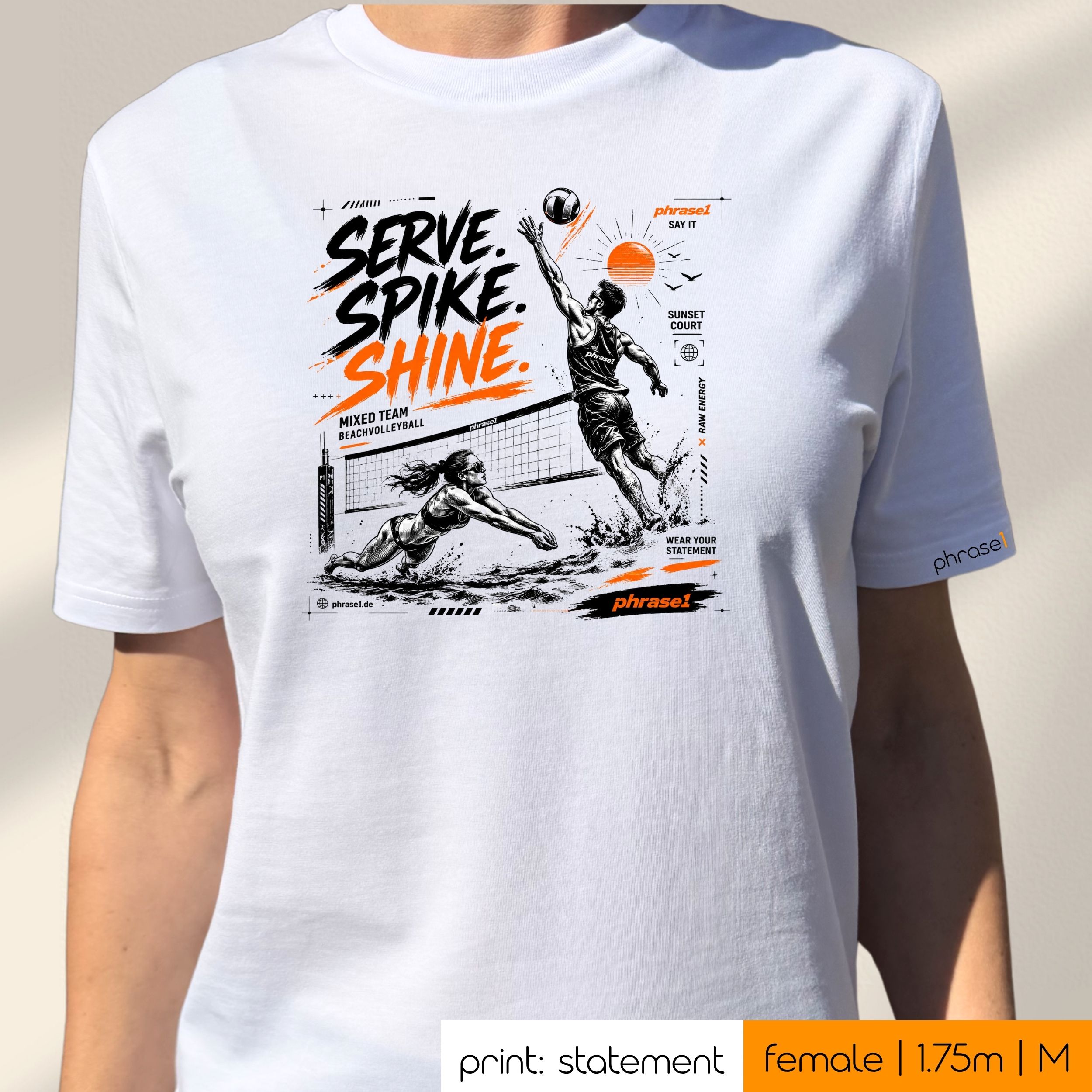 Premium T-Shirt mit Visual "p1 urbans sporstwear - serve, spike, shine."